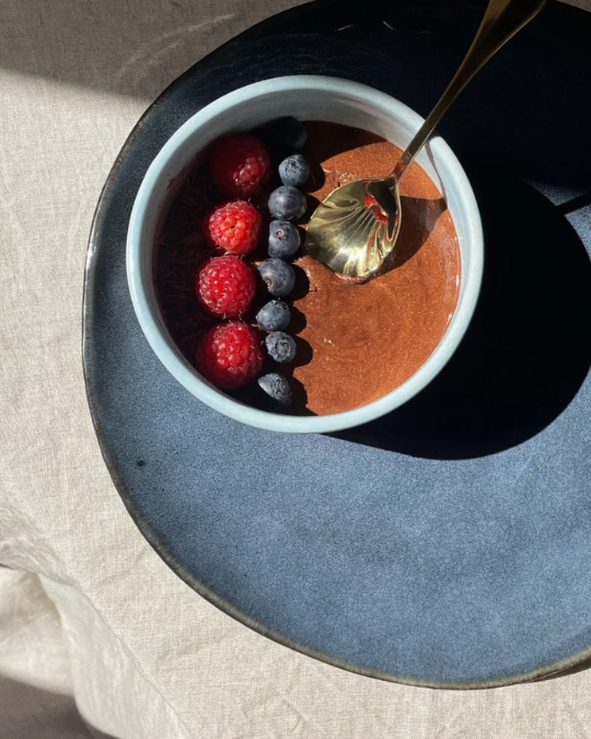 Mousse au chocolat au collagène marin, acide hyaluronique, vitamine c, vitamine E, cacao cru